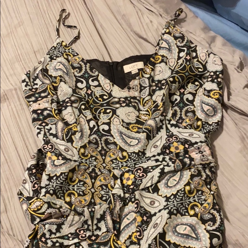 Loft Paisley Jumpsuit Pants 14 NWOT tank top